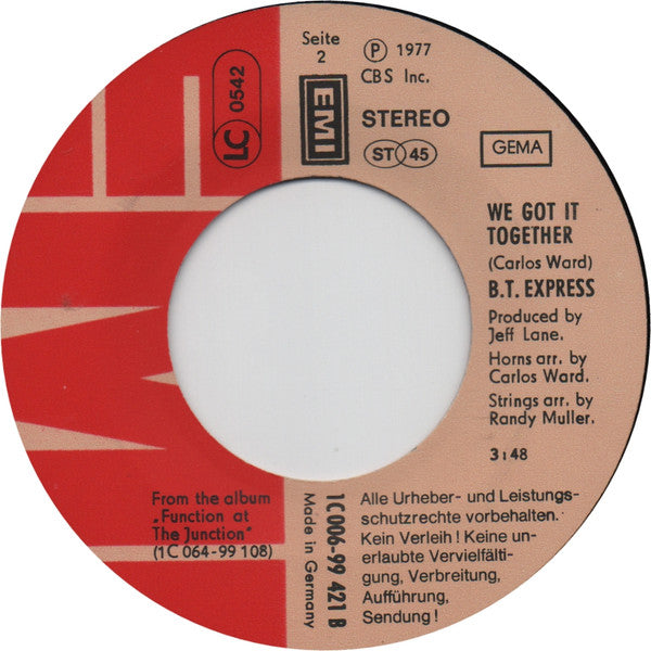 B.T. Express : Funky Music (Don't Laugh At My Funk) (7", Single)