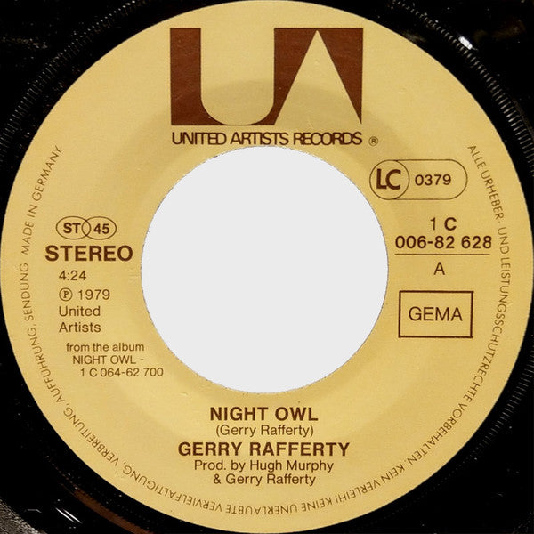 Gerry Rafferty : Night Owl (7", Single)