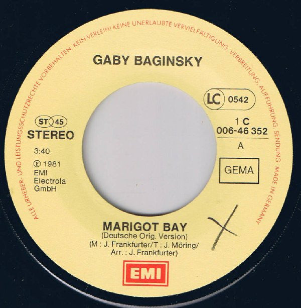 Gaby Baginsky : Marigot Bay (7", Single)