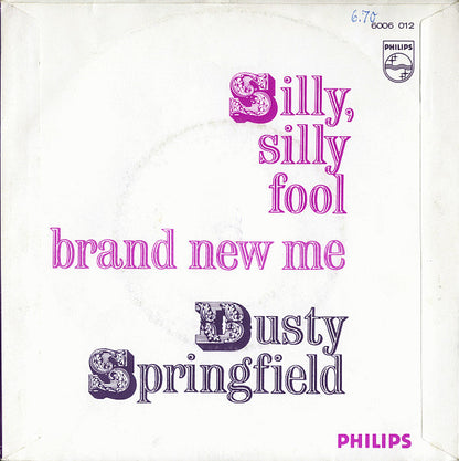 Dusty Springfield : Silly, Silly Fool (7", Single, Mono)