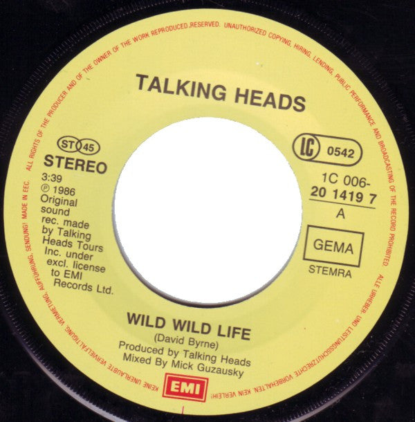 Talking Heads : Wild Wild Life (7", Single)