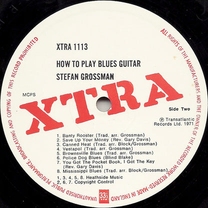 Stefan Grossman / Aurora Block* : How To Play Blues Guitar (LP, Album)