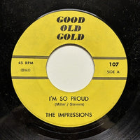 The Impressions / Frankie Karl : I'm So Proud / Don't Be Afraid (7", Single, RE)