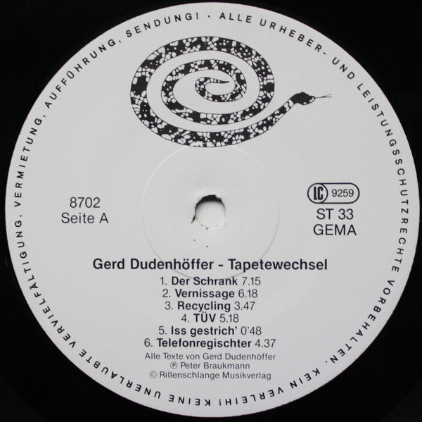 Gerd Dudenhöffer : Spielt Heinz Becker - Tapetewechsel (LP, Album)