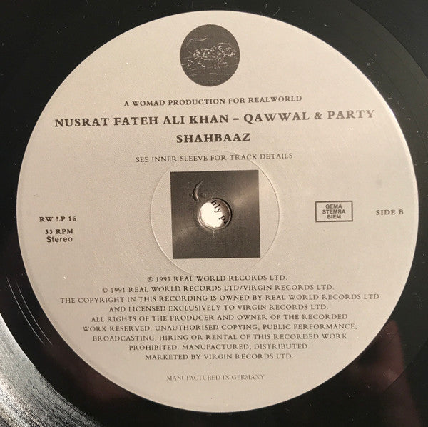 Nusrat Fateh Ali Khan & Party : Shahbaaz (LP, Album)