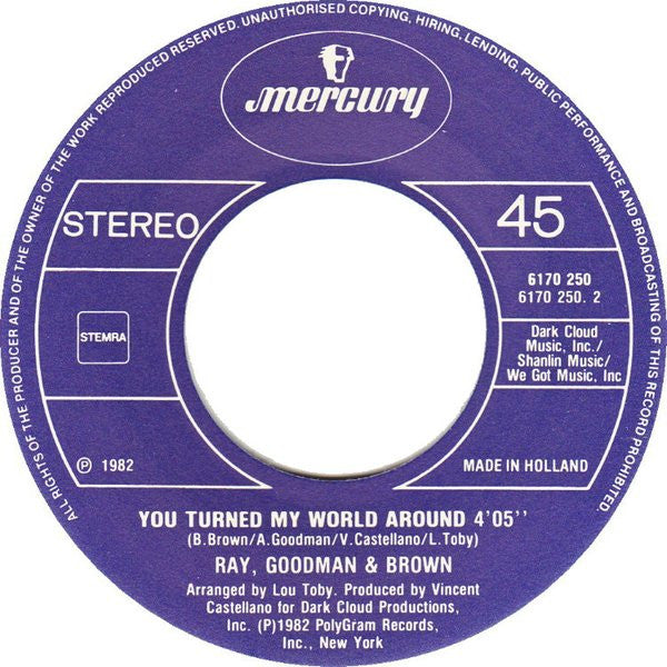 Ray, Goodman & Brown : Gambled On Your Love (7")