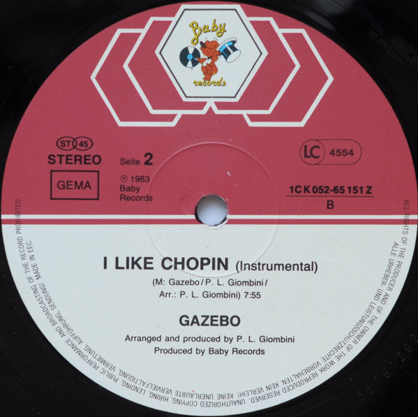 Gazebo : I Like Chopin (12", Maxi, Thi)