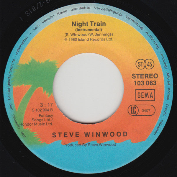 Steve Winwood : Night Train (7", Single)
