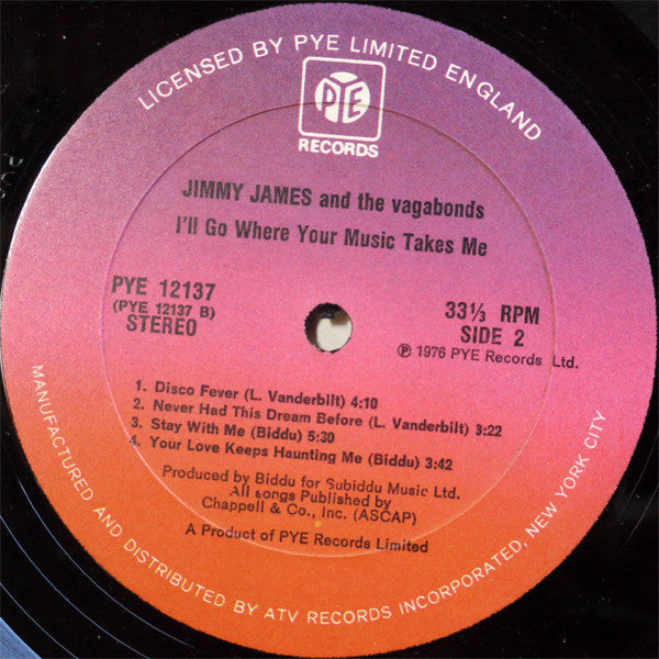 Jimmy James And The Vagabonds* : I'll Go Where Your Music Takes Me (LP, Album)