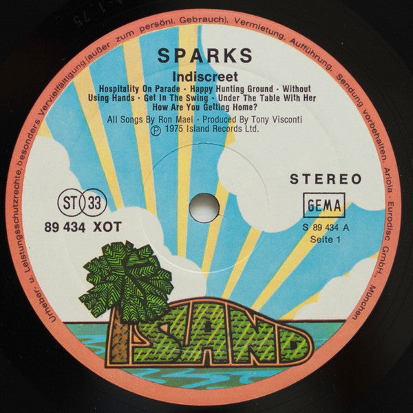 Sparks : Indiscreet (LP, Album, Gat)