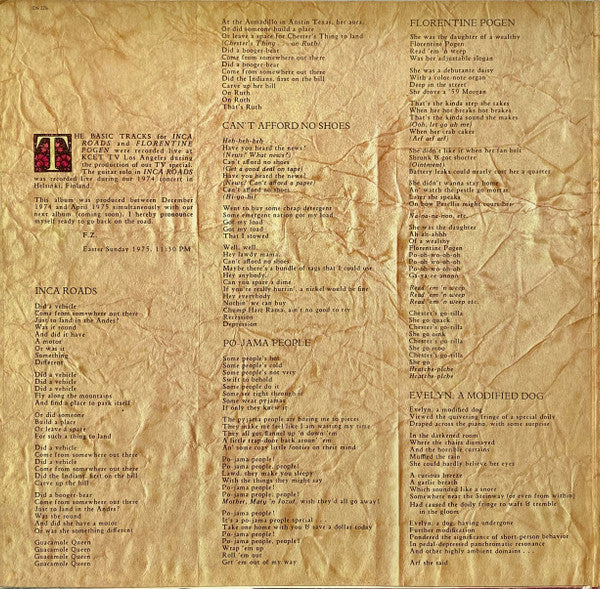 Frank Zappa And The Mothers Of Invention* : One Size Fits All (LP, Album, Gat)