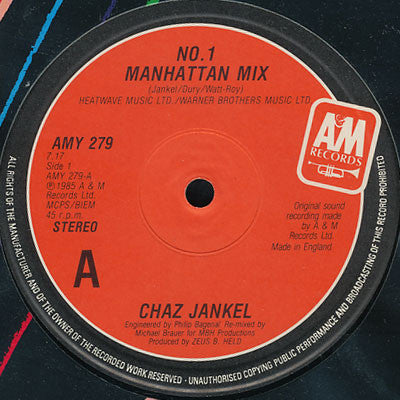 Chas Jankel : No. 1 (12")
