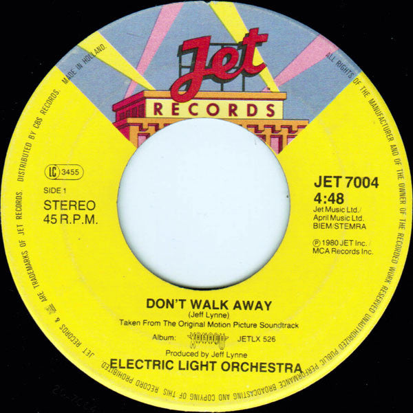 Electric Light Orchestra : Don't Walk Away (7", Single)