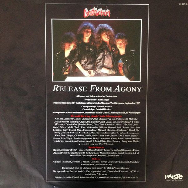 Destruction : Release From Agony (LP, Album)
