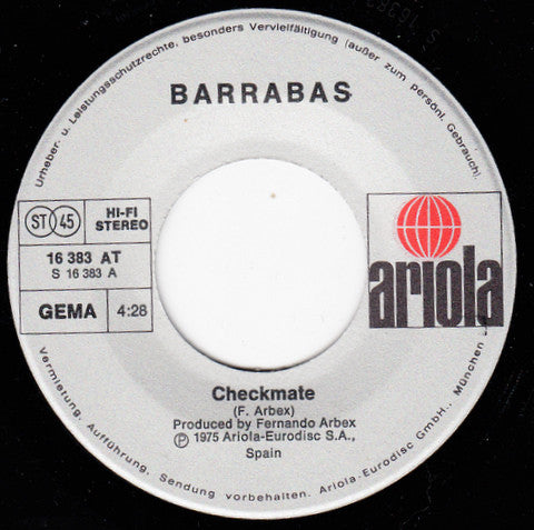 Barrabas : Checkmate (7", Single)