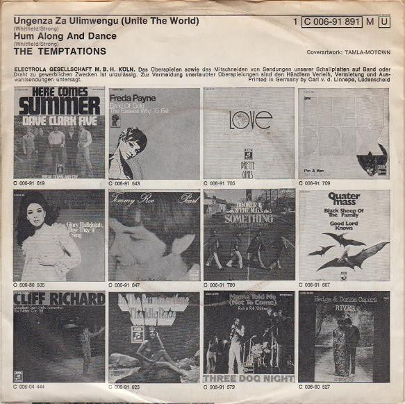 The Temptations : Ungenza Za Ulimwengu (Unite The World) (7", Single)