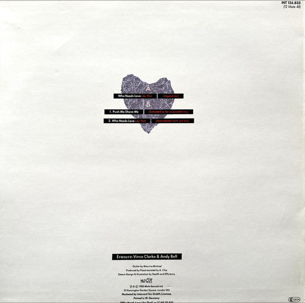 Erasure : Who Needs Love Like That (12", Maxi)