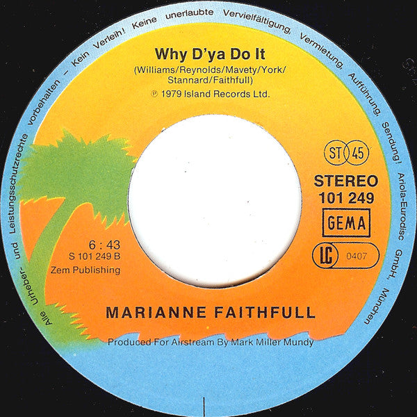 Marianne Faithfull : Broken English (7", Single)