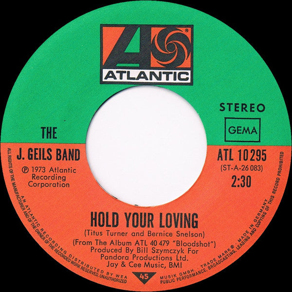 The J. Geils Band : Give It To Me / Hold Your Loving (7", Single)