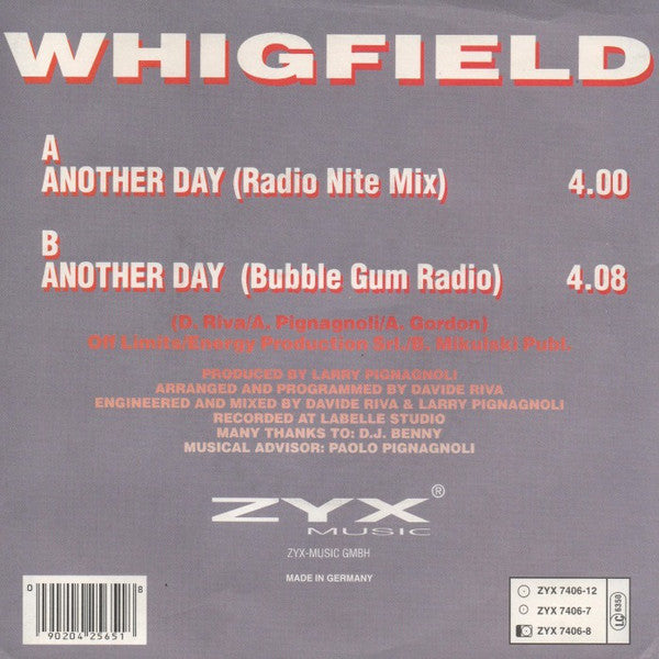 Whigfield : Another Day (7", Single)