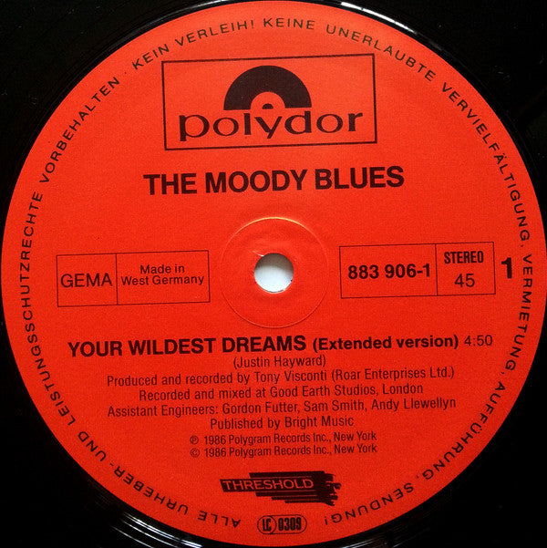 The Moody Blues : Your Wildest Dreams (12", Maxi)
