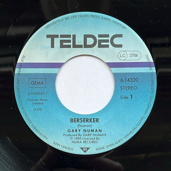 Gary Numan : Berserker (7", Single)