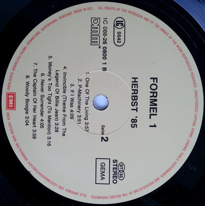Various : Formel Eins - Herbst '85 (LP, Comp)