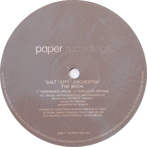 Salt City Orchestra : The Book (12")