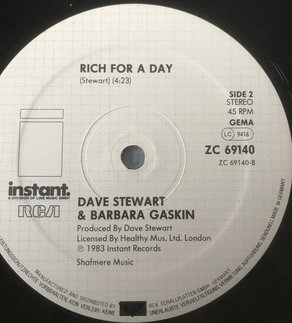 Dave Stewart & Barbara Gaskin : Leipzig (12", Maxi)