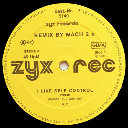 Mach 2 (2) : I Like Self Control (12")