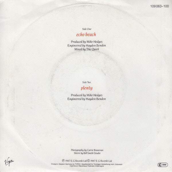 Toyah : Echo Beach (7", Single)