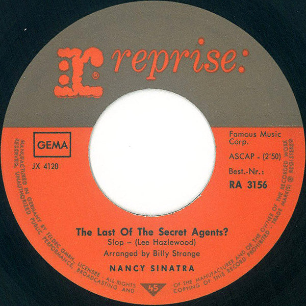 Nancy Sinatra : The Last Of The Secret Agents? / Shades (7", Single)