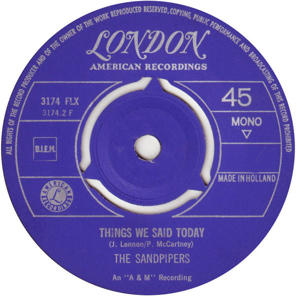 The Sandpipers : Louie, Louie (7", Single, Mono)