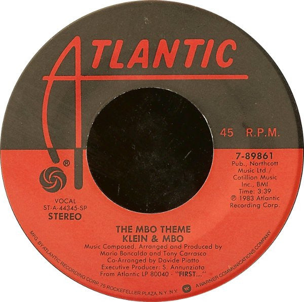 Klein & M.B.O. : The MBO Theme (7")