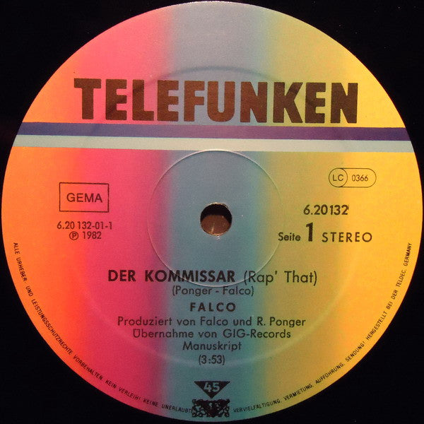 Falco : Der Kommissar / Helden Von Heute (12", Rai)