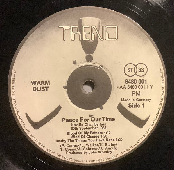 Warm Dust : Peace For Our Time (LP, Album)