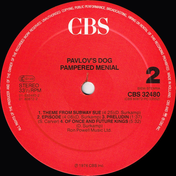 Pavlov's Dog : Pampered Menial (LP, Album, RE, Red)