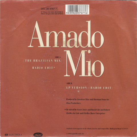 Grace Jones : Amado Mio (7", Single)
