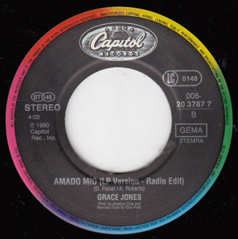 Grace Jones : Amado Mio (7", Single)