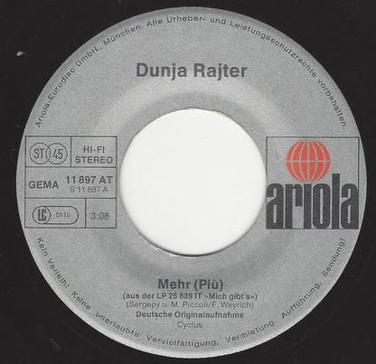 Dunja Rajter : Mehr (7", Single)
