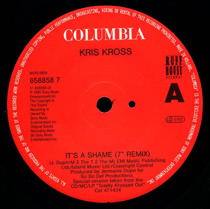 Kris Kross : Its A Shame (7", Single, Pos)