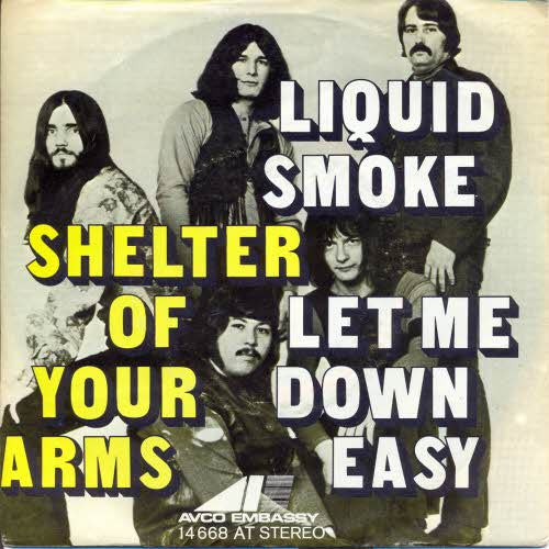 Liquid Smoke (2) : Shelter Of Your Arms / Let Me Down Easy (7", Single)