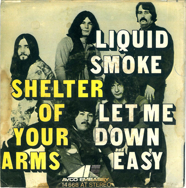 Liquid Smoke (2) : Shelter Of Your Arms / Let Me Down Easy (7", Single)