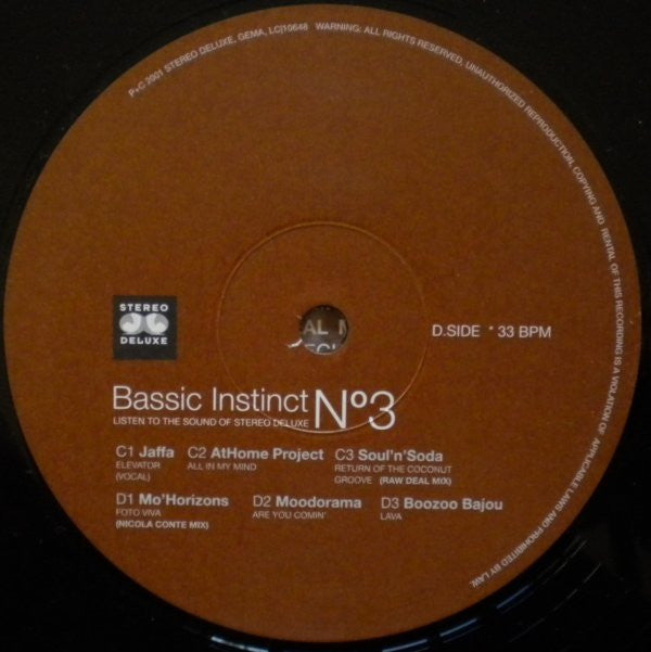 Various : Bassic Instinct No. 3 (2xLP, Comp)