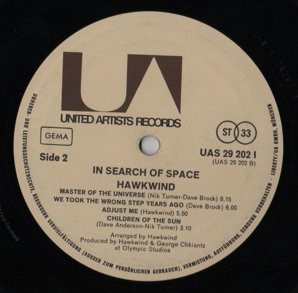 Hawkwind : X In Search Of Space (LP, Album, Gim)