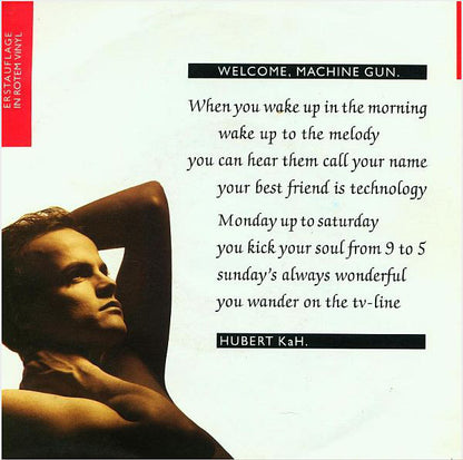 Hubert Kah : Welcome, Machine Gun (7", Single, Red)