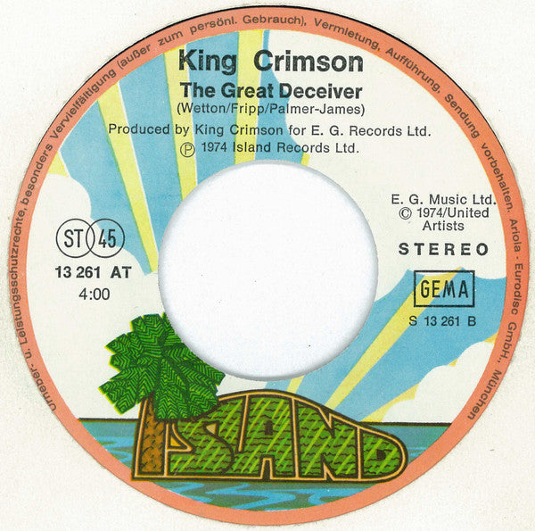 King Crimson : The Night Watch / The Great Deceiver (7", Single)