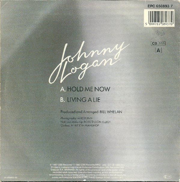 Johnny Logan : Hold Me Now (7", Single)