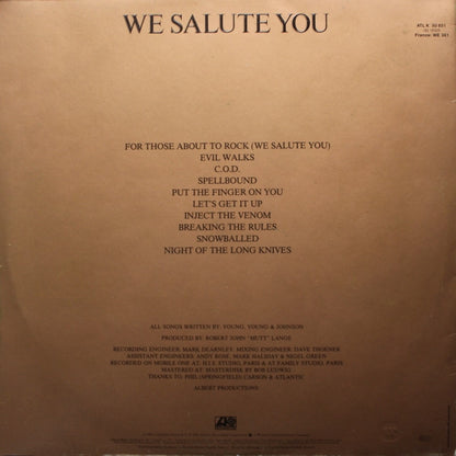 AC/DC : For Those About To Rock We Salute You (LP, Album, Gat)