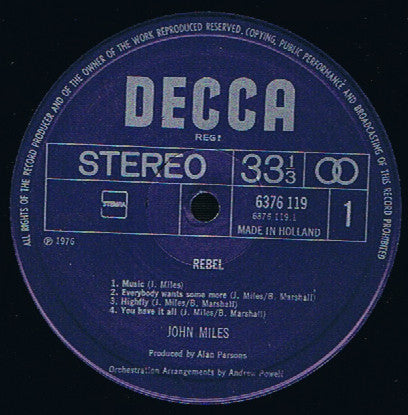 John Miles : Rebel (LP, Album)